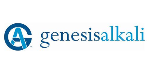 A blue and white logo of genesisal