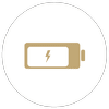 A battery icon with an electric symbol on it.