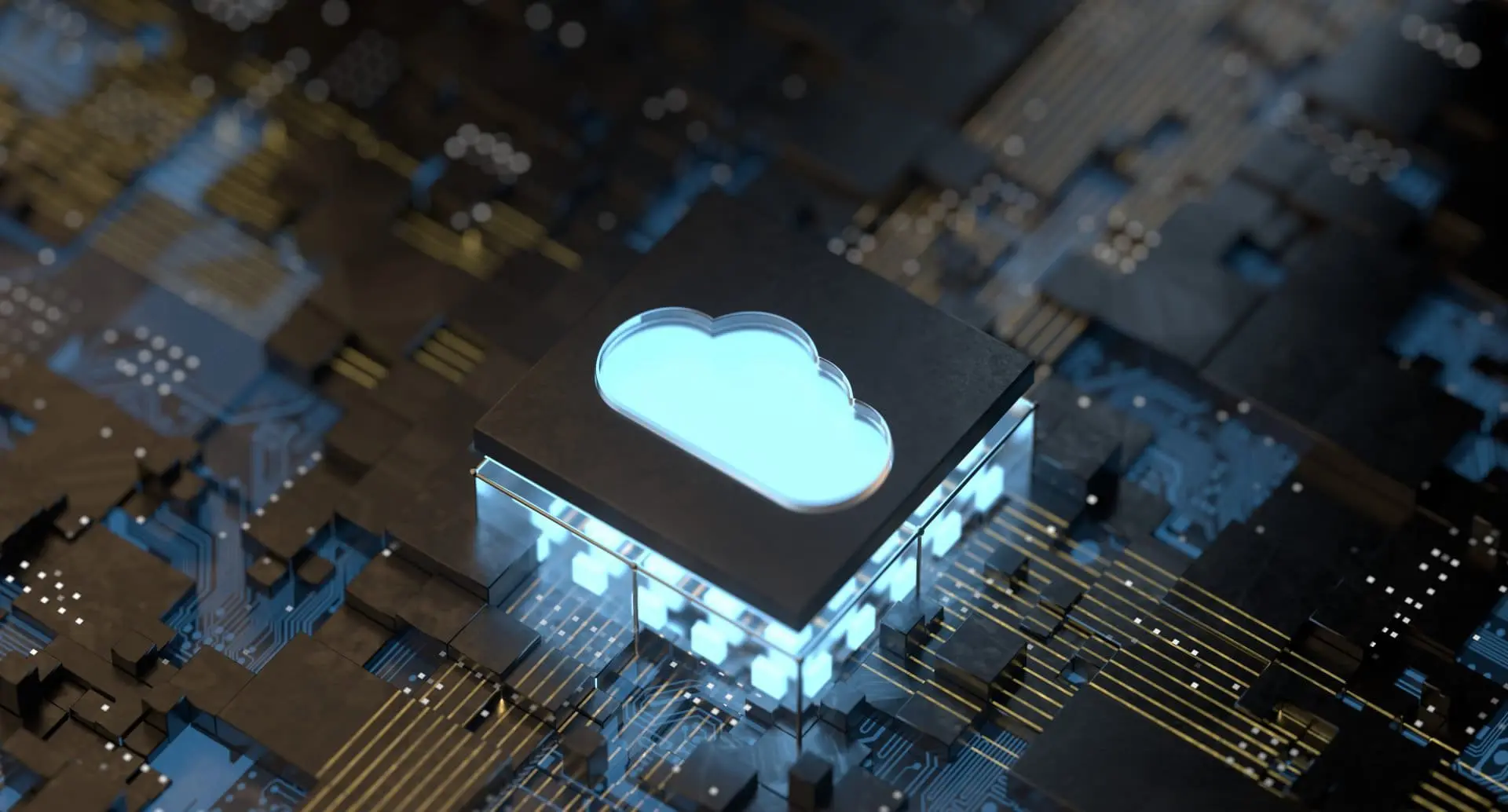 A close up of the cloud on a computer board