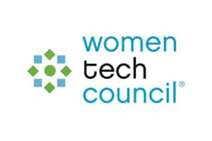 Women Tech Council logo with green and blue.