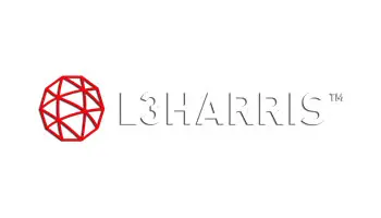 L3Harris logo with red globe design.