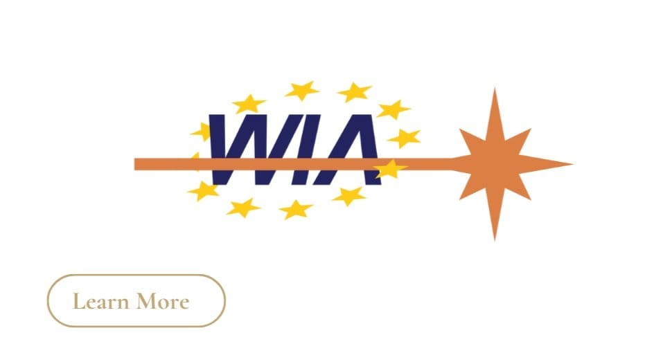 WIA logo with star and yellow stars.