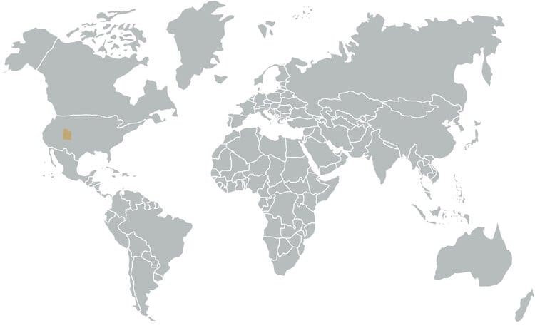 World map with highlighted area in North America.