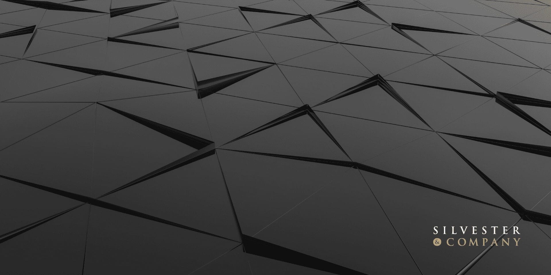 Black triangular geometric pattern background.